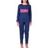 Pyrex Pigiama Donna Cotone Leggero 100% - Completo di Maglia con Bottoni e Comodo Pantalone S-XL (IT, Testo, M, Regular, Regular, Modello 1)