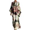 Gienslru Tuta Completa Lino Donna Estivo Boho Chic 2 Pezzi Top Kaftano Vintage e Pantaloni Gamba Larga Tute Elegante Cerimonia Completo Co-ord Set Leggero Taglie Forti Spiaggia Vacanze Streetwear