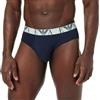 Emporio Armani Stretch Cotton Bold Monogram 3-Pack Brief, Slip Uomo, Multicolore (White-Marine-Mint), XXL