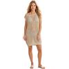 CLASSE77 Copricostume Donna Cotone Uncinetto, Beige, Taglia Unica
