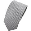 TigerTie - cravatta stretta di seta - grigio argento a pois - Cravatta in seta