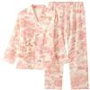 PRINCESS BRIDE Set di pigiama traspirante in cotone a doppio strato a maniche lunghe, vestiti da casa larghi per donne, rosa, XL