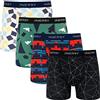 INNERSY Boxer da uomo con apertura, traspiranti, confezione da 4 pezzi, XL