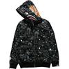 LIAOPUFUS Uomo 3D Stampato Shark Felpa con Cappuccio Hip Hop a Maniche Lunghe Zipper con Cerniera Mimetica Moda Street Wear(2XL,2-Nero scintillante)