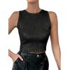 iSpchen Top Camicetta a Fascia con Perline da Donna Slim Fit da Indossare Primavera 2024 Chic da Strada