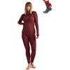 Merino.tech Completo Lana Donna Merinos - Intimo Termico Merino Maglia e Pantalone con Calzini Leggero, Medio, Pesante (Large, Lite 165 Burgundy)