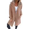 Juankrynord da Donna Elegante Risvolto Casual Monopetto Cappotto Lungo Colore Solido Cardigan Cappotto Midi Lavoro Ufficio Bottone Pisello Cappotto Sottile Cardigan Tunica (Kaki,XL)