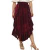 UniqKaliber Gonna vittoriana con volant alto basso per donne Steampunk Halloween costume rosso