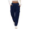 Kfnire Pantaloni Donna con Fodera in Pile Invernali Pantaloni Tuta Donna con Tasche Cargo Vita Alta Elasticizzata Gamba Dritta