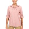 Jawtut Camicia da donna Safari UPF 50+, protezione solare UV, maniche lunghe, per attività all'aperto, ad asciugatura rapida, per pesca, escursionismo, giardinaggio, Rosa, M