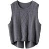 KBOPLEMQ Gilet lavorato a maglia da donna, senza maniche, maglione casual oversize, in lana grigia, girocollo a coste, autunno, inverno, caldo, canottiera gilet, O grigio., M
