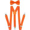 Axy Bretelle per ragazzi a forma di Y, larghezza 2,5 cm, con papillon - 3 clip stabili per bambini di età 7-12 anni, Colore: arancione., Taglia Unica