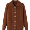 DBFBDTU Donne Tinta Unita Cardigan Di Mezza Età Anziani Maniche Lunghe Cappotti Lavorato A Maglia Maglioni Top