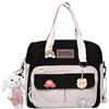 ZRREMRE Carino Borse Kawaii Zaino Messenger Bag Per La Scuola, Estetico Zaini Multifunzione Laptop Giapponese Ita Teen Ragazze Bambini Totes, Nero , 31(L)x10(W)x28(H)cm