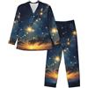 DDSFvbv Glow in The Dark - Pigiama da uomo a maniche lunghe, morbido, 2 pezzi, con pantaloni con coulisse, taglie S-XXL