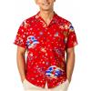 King Kameha Funky Camicia-Hawaiana Uomo Manica-Corta Natale X-mas Bastoncino-di-Zucchero Unisex