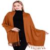 CJ Apparel Arancione Bruciato Colore Solido Disegno Scialle di Pashmina Sciarpa Stola Dell'involucro Il Bis NUOVO