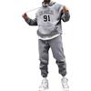 Jinitaimei Tuta Uomo Sportive Completa Invernale Felpa con Cappuccio E Pantaloni Training Fitness 2 Pezzi Tuta da Ginnastica