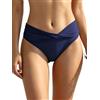 SHEKINI Fondo Bikini per Donna Triangolo Classico Ruched Bikini Nuoto Tronchi Culotte Slip Costumi da Bagno Pantaloncini da Spiaggia (XXL, Blu Scuro)