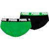 Puma Basic Men's Briefs 2 Pack, Green Combo, XL