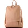 modamoda de - T138 Zainetto da donna in pelle, Beige (Rosa/Scuro), Medium