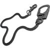 Ahiller Catena portachiavi a doppia serratura, catena di sicurezza a portafoglio, da uomo, resistente, QK-Gunmetal-JR-1P, Taglia unica