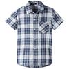 Spring&Gege Ragazzi Camicie abbottonate Scozzese a Quadri a Manica Corte in Cotone con Bottoni Casual per Bambini, Blu Navy, 5-6 Anni