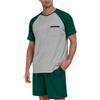 vokkrv Set Pigiama Maglietta Maniche Corte Uomo con Pantaloncini Casual Estivo Fresco e Morbido Perfetto per Caldo Notte e Giornate Relax Design Coordinato e Comodo Tessuto Anallergico e Facile da Lavare