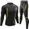 UNIQUEBELLA Set di biancheria intima termica da uomo, biancheria intima da sci, invernale, biancheria intima termica, Dolcevita nero, L