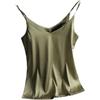 REHJJDFD Donna Canotta con Spalline Sottili Top Donna con Scollo a V Basica Bianca Canotta Senza Maniche in Raso di Seta Donna Camicia, M