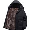Generic Giacca invernale da uomo, parka spesso e impermeabile, antivento, caldo e imbottito, con cappuccio in pelliccia sintetica rimovibile, nero, taglia 7XL