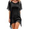 LKRSEEF Copricostume Donna Mare Pareo Vestiti Estivi Spiaggia Lungo Boho Chic Dresses Curvy Accessori Mare Costumi da Bagno Elegante Copri Uncinetto Traforato Nero