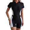 SEAUR Costume da Bagno Intero Donna con Cerniera Costume da Surf Anti-UV Rashguard Muta Piscina Spiaggia Nuoto Costume da Bagno Dimagrante Nero 2 XL