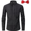 YOSUWOAI Camicia da uomo a maniche lunghe, camicia da smoking, camicie formali, non necessita stiratura, vestibilità regular, camicie tinta unita, camicia business stretch, camicie tempo libero