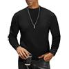 COOFANDY T-Shirt Uomo a Collo Alto Manica Lunga Maglia Semi-Dolcevita Tinta Unita Maglietta Termica Invernale Pullover Casual Nero S