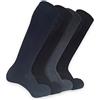 Lucchetti Socks Milano 4 PAIA Calze Uomo Lunghe Sanitarie in Caldo Cotone, Elastiche Morbide Senza Polsino, Rimagliate, Invernali, Comfort Circolazione, Made in Italy (40-46, Dark (Scuri))