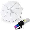 Knirps Ombrello I.200 Medium Duomatic Trasparente Rainbow I tascabile di medie dimensioni per zaini I automatico con pulsante I leggero e resistente alle intemperie