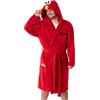 Vanilla Underground Accappatoio con cappuccio rosso di Elmo Sesame Street | Intimo in pile a maniche lunghe con dettagli 3D sul cappuccio | Unisex per adulti | Merchandising di Sesame Street