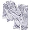 amropi Set Pigiama per Famiglia Abbigliamento Coordinato Set Pigiama da Seta Notte per Ragazzi Donna Bianco,7-8 Anni