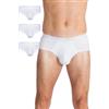 FINN Slip da uomo in morbido cotone biologico, confezione da 3 mutande traspiranti da uomo, bianco, XL