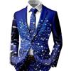Generisch Tuta da uomo con motivo luminoso albero di Natale - Giacca blu per Natale | Vestito festivo per le vacanze
