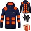 HAOLEI Giacca Riscaldata Uomo Donna 3 Temperature Giacche Riscaldate 21 Giubbotto Riscaldante con Cappuccio Elettrica Intelligente a Costante USB per Controlli Moto Sci Caccia all'aperto in Campeggio