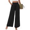 Adigaber Pantaloni Donna Vita Alta Pantaloni a Gamba Larga con Coulisse Regolabile e Tasche Pantaloni Palazzo Eleganti e Morbidi