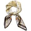 LumiSyne Sciarpe Di Seta Donna Foulard Quadrata 70×70cm Retro Stampato Motivo Geometriche Catena Lettere Leggera Raso Foulard Piccolo Fazzoletto Da Collo Fascia Per Capelli Bandane Copricapo