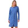 Noidinotte; more than pyjamas Noidinotte - Camicia da notte donna caldo cotone con apertura frontale articolo flory - XL Azzurro