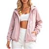 Generico Giacca Antivento Donna Estiva - Leggera E Impermeabile Da Corsa Con Cappuccio Zip Traspirante Per Fitness Jogging Yoga Outdoor Sport Tempo Libero Escursionismo Bici Viaggi Primavera Autunno