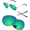 PapaViva Lenti di ricambio e kit di gomma compatibili con occhiali da sole Ray-Ban RB3025 58 mm verde smeraldo non polarizzati