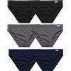SNELLY Mutande Uomo Slip 100% Cotone Pacco da 6-9-12 Pezzi Slip Bianco o 6-12 Slip Colori Assortiti (Nero, Blu, Grigio) con Fianco Basso ed Elastico Interno U311C Intimo Pratico Comodo e di Marca