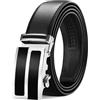 TANGCHAO Cintura Uomo, Cricchetto Fibbia Automatica, larghezza 35mm | Cinta Uomo Senza Buchi Scorrevole, Trim Regolabile, Per Outfit Business E Jeans, Colore Nera E Marrone, Lunghezza 115-145cm
