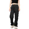 Generisch Pantaloni da trekking da donna, a vita alta, rimovibili, con zip off, tinta unita, elasticizzati, ad asciugatura rapida, per attività all'aperto, trekking, montagna, sport, con tasche